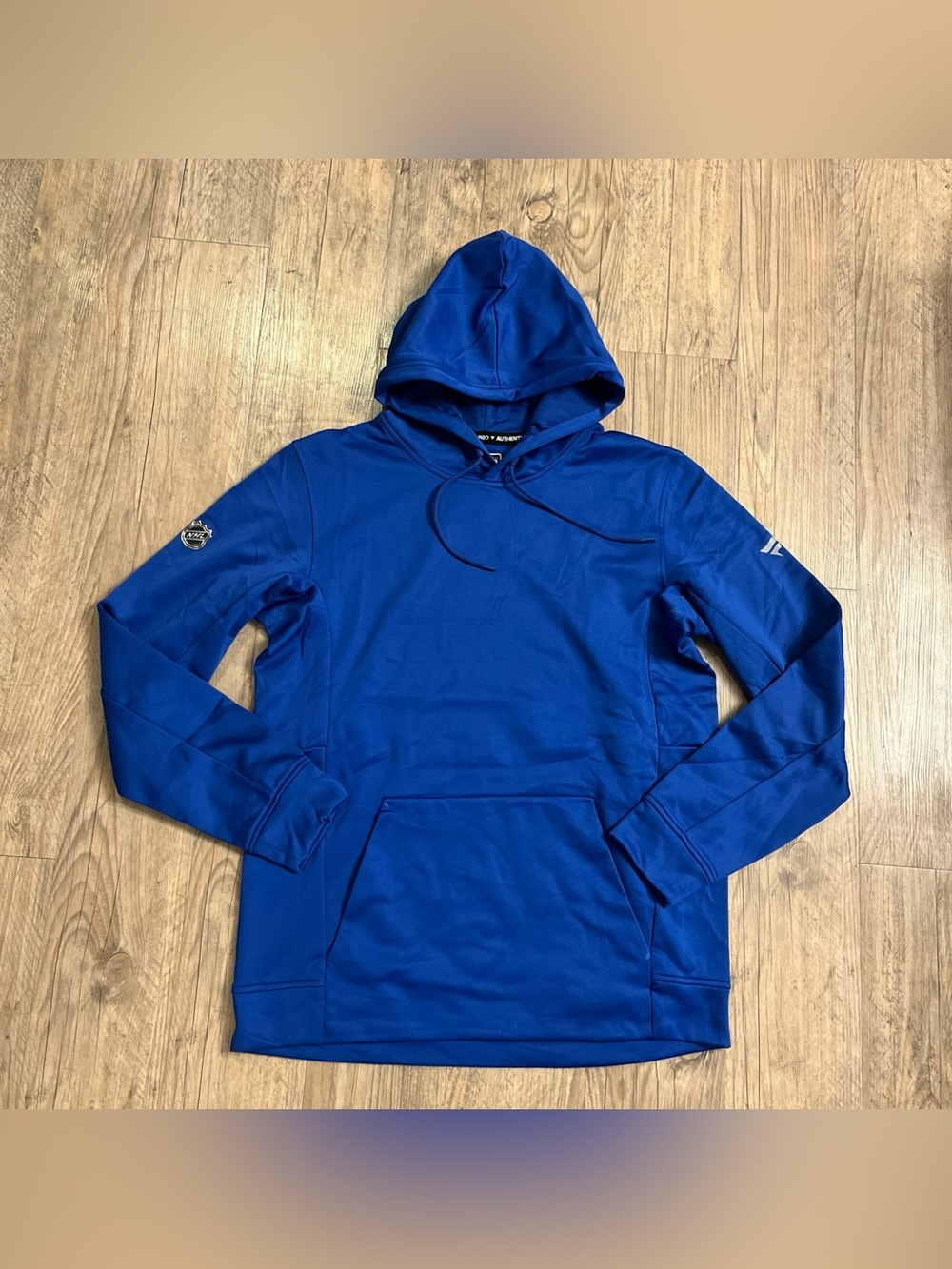 NWOT Fanatics NHL Authentic Pro Blue Pullover Hoodie Performance Men’s Size L